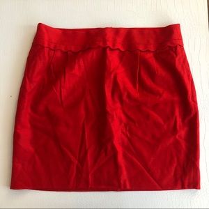 J. Crew Wool Mini Skirt with Scallop Waistband